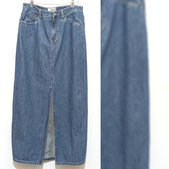 Vintage | Old Navy | Maxi Denim Skirt | Shabby Chic| Bohemian | Y2K | Trendy - Picture 1 of 8